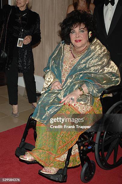 Legendary actress Elizabeth Taylor arrives at the 2005 BAFTA/LA Cunard Britannia Awards, where she was honored with The Britannia Award For Artistic...