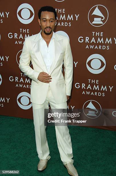 Nominee John Legend arrives at the 48th annual GRAMMY�� Awards held at the Staples Center.