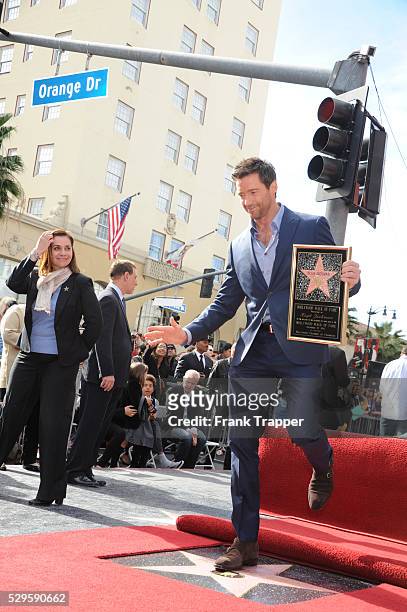 Actor Hugh Jackman honored with a Star on the Hollywood Walk of Fame, held in front of Madame Tussauds Hollywood.