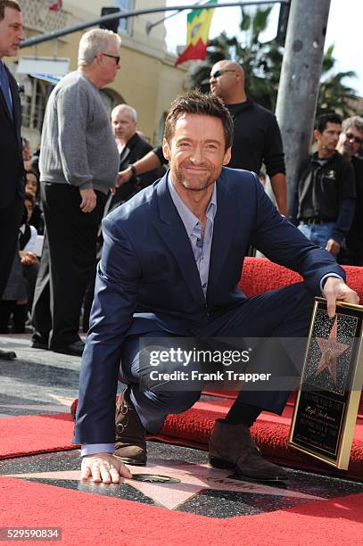 Actor Hugh Jackman honored with a Star on the Hollywood Walk of Fame, held in front of Madame Tussauds Hollywood.