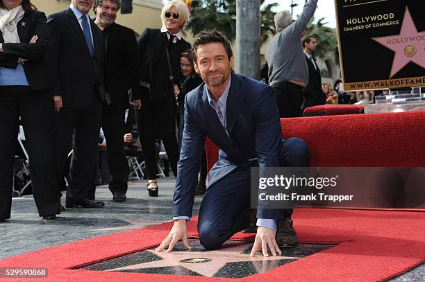 Actor Hugh Jackman honored with a Star on the Hollywood Walk of Fame, held in front of Madame Tussauds Hollywood.