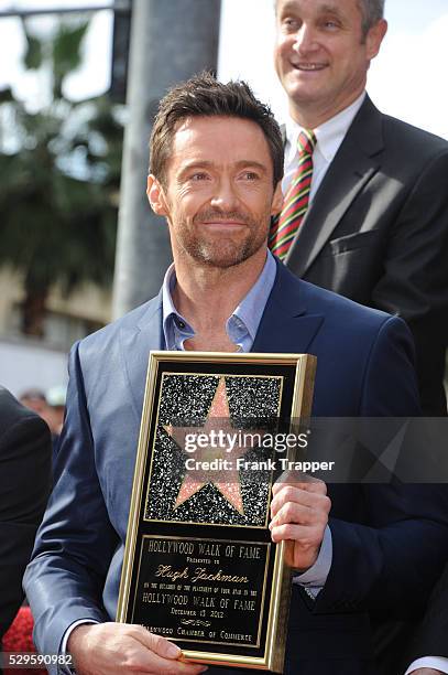 Actor Hugh Jackman honored with a Star on the Hollywood Walk of Fame, held in front of Madame Tussauds Hollywood.