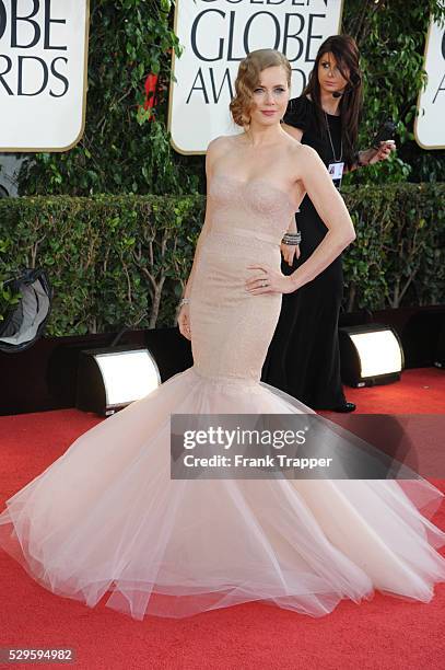 Actress Amy Adams arrives at the 70th Annual Golden Globe Awards held at The Beverly Hilton Hotel.