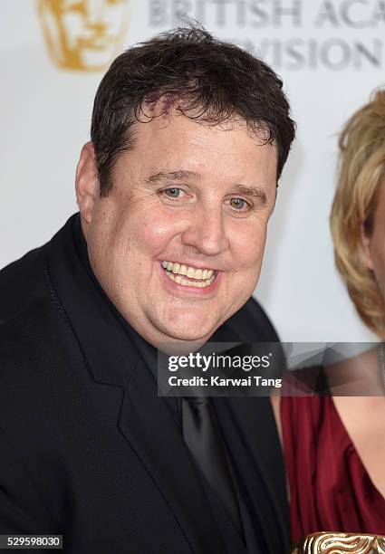 Peter Kay poses in the winners room at the House Of Fraser British Academy Television Awards 2016 at the Royal Festival Hall on May 8, 2016 in...