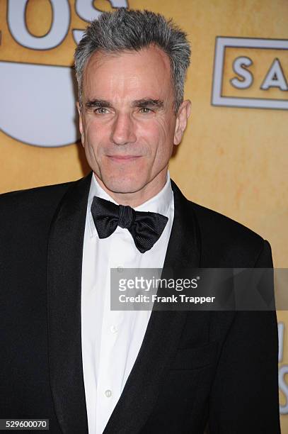 Actor Daniel Day-Lewis, winner of Outstanding Performance by a Male Actor in a Leading Role for Lincoln, posing at the 19th Annual Screen Actors...