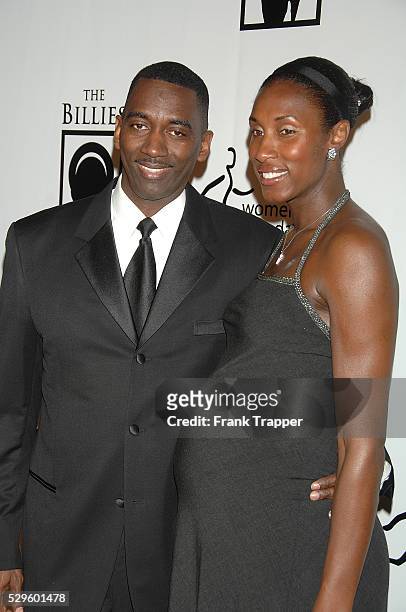 Women's Basketball champion Lisa Leslie and husband Michael Lockwood arrive at The Women's Sports Foundation Billie Awards, held at the Beverly...