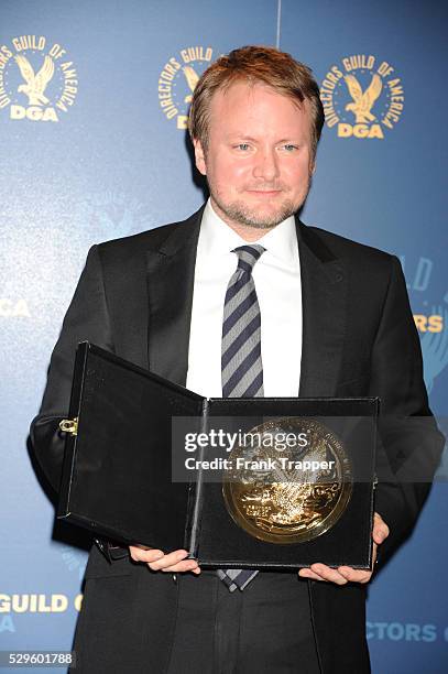 Director Rian Johnson, winner of the Outstanding Directorial Achievement in Dramatic Series for the Breaking Bad episode Fifty-One posing in the...