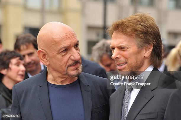 British actor Ben Kingsley and producer Jerry Bruckheimer attend the ceremony honoring him with a Star on the Hollywood Walk of Fame.