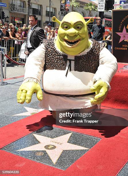 Shrek who was honored with a Star on The Hollywood Walk Of Fame