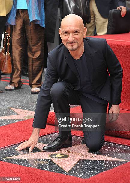 British actor Ben Kingsley attends the ceremony honoring him with a Star on the Hollywood Walk of Fame.