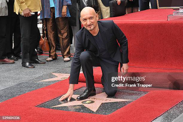 British actor Ben Kingsley attends the ceremony honoring him with a Star on the Hollywood Walk of Fame.