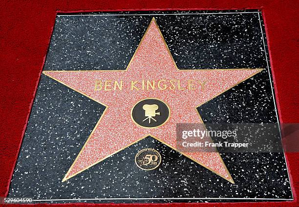 British actor Ben Kingsley attends the ceremony honoring him with a Star on the Hollywood Walk of Fame.