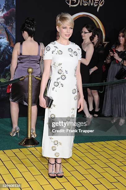 Actress Michelle Williams arrives at the premiere of Oz: The Great and Powerful held at the El Capitan Theater in Hollywood.