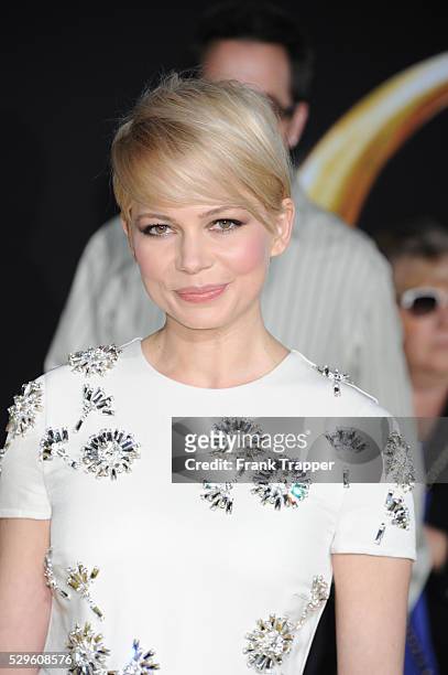 Actress Michelle Williams arrives at the premiere of Oz: The Great and Powerful held at the El Capitan Theater in Hollywood.
