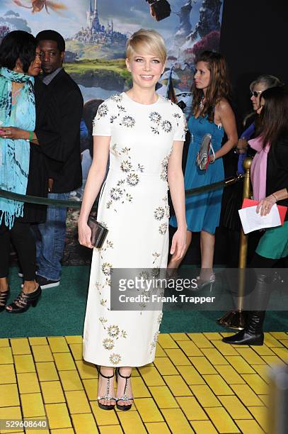 Actress Michelle Williams arrives at the premiere of Oz: The Great and Powerful held at the El Capitan Theater in Hollywood.