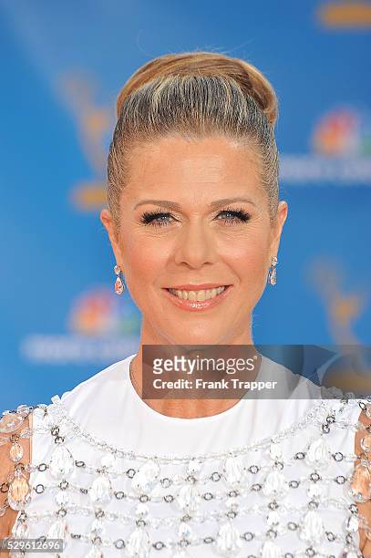 Actress Rita Wilson arrives at the 62nd Annual Primetime Emmy Awards held at the JW Marriott Los Angeles at L.A. Live.