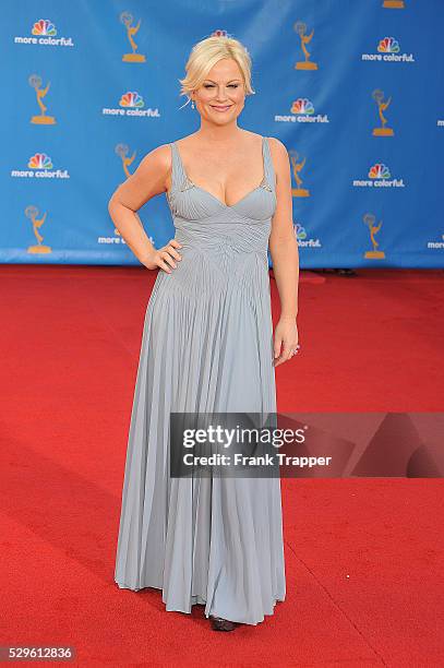 Actress Amy Poehler arrives at the 62nd Annual Primetime Emmy Awards held at the JW Marriott Los Angeles at L.A. Live.