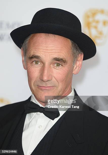 Mark Rylance poses in the winners room at the House Of Fraser British Academy Television Awards 2016 at the Royal Festival Hall on May 8, 2016 in...