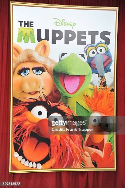 Movie poster at the world premiere of "The Muppets" held at the El Capitan Theater in Hollywood