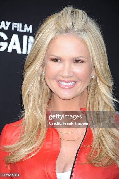 Personality Nancy O'Dell arrives at the premiere of Pain & Gain held at the Chinese Theater in Hollywood.