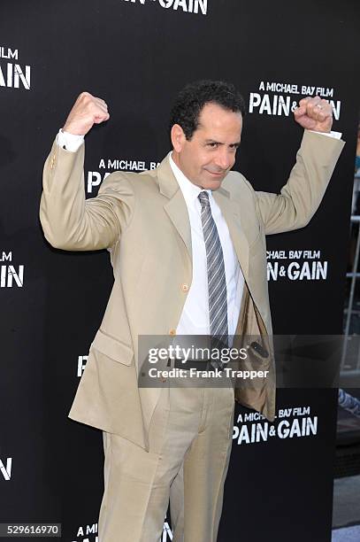 Actor Tony Shalhoub arrives at the premiere of Pain & Gain held at the Chinese Theater in Hollywood.