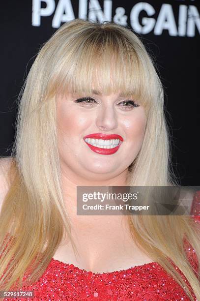 Actress Rebel Wilson arrives at the premiere of Pain & Gain held at the Chinese Theater in Hollywood.