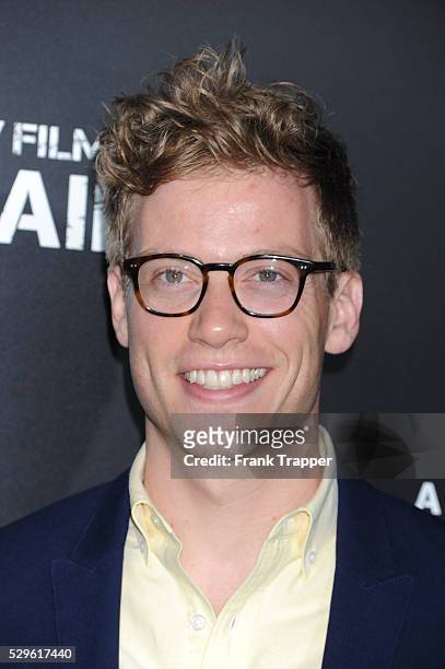 Actor Barrett Foa arrives at the premiere of Pain & Gain held at the Chinese Theater in Hollywood.