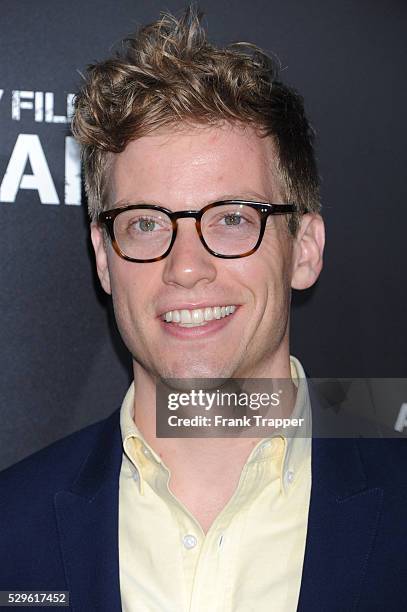 Actor Barrett Foa arrives at the premiere of Pain & Gain held at the Chinese Theater in Hollywood.