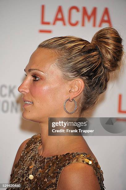 Actress Molly Sims arrives at the Los Angeles County Museum of Art Presents 'The Unmasking' The Lynda & Stewart Resnick Exhibition Gala.