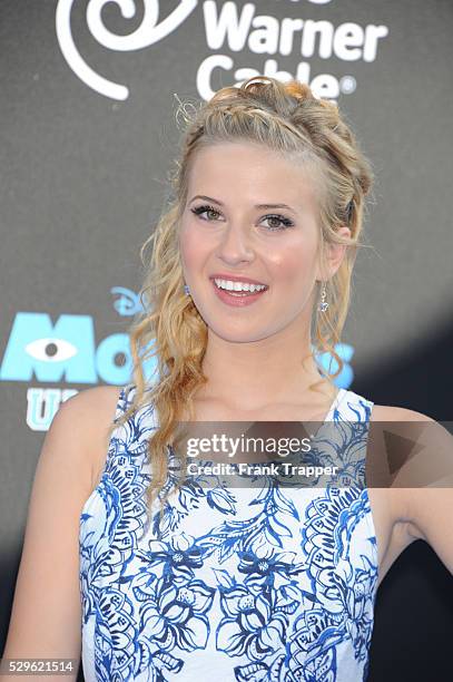 Actress Caroline Sunshine arrives at the premiere of Monsters University held at the El Capitan Theater in Hollywood.