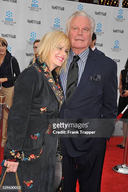 Actors Katie Wagner and Robert Wagner arrive at the 40th anniversary restoration premiere of Cabaret held at Grauman's Chinese Theater in Hollywood.
