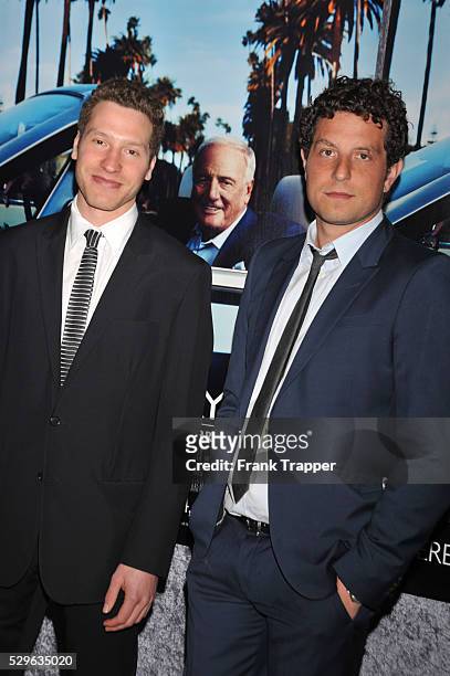 Producers Gabe Polsky and Alan Polsky arrive at the premiere of the HBO documentary "His Way" held at Paramount Studios in Hollywood.