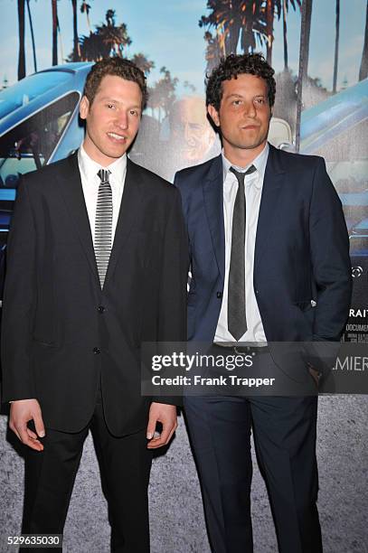 Producers Gabe Polsky and Alan Polsky arrive at the premiere of the HBO documentary "His Way" held at Paramount Studios in Hollywood.