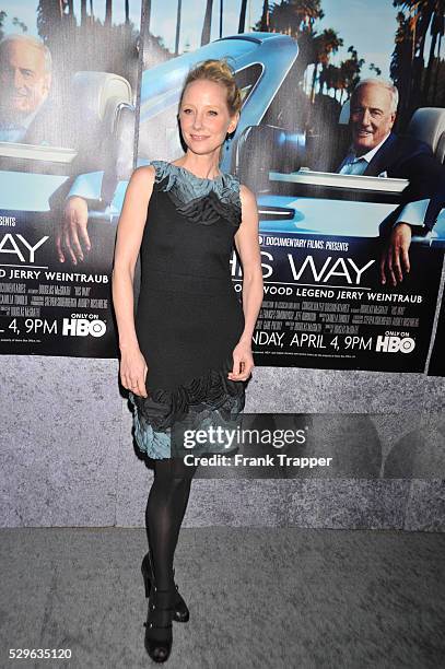 Actress Anne Heche arrives at the premiere of the HBO documentary "His Way" held at Paramount Studios in Hollywood.