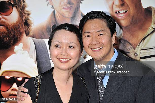 Actor Ken Jeong and his wife Tran arrive at the premiere of Warner Bros. Pictures "The Hangover" held at Grauman's Chinese Theater in Hollywood.