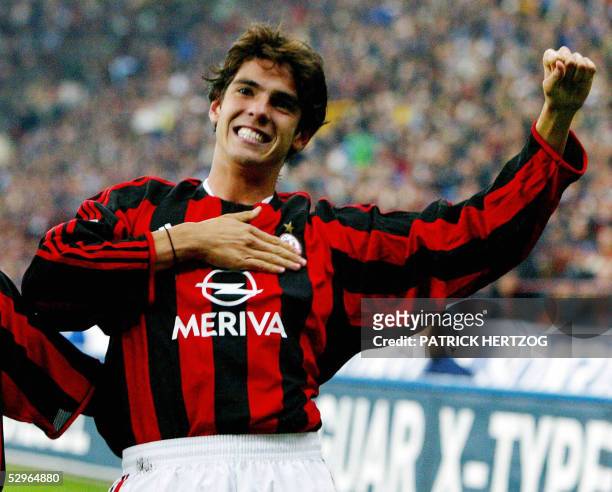 Ligue des champions - Finale - Milan AC: Kaka, l'elegance au naturel" - photo, prise le le 05 octtobre 2005 au stade San Siro a Milan, du milieu de...