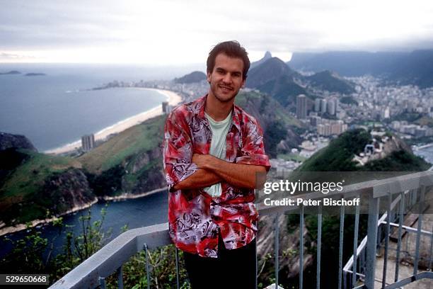 Christopher Buchholz, am Rande der Dreharbeiten zur ZDF-Serie "Das Erbe der Guldenburgs", Folge 34 "Das fremde Land" am in Rio de Janeiro, Brasilien.