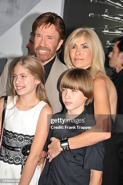 Actor Chuck Norris and family arrive at the premiere of Expendables 2 held at Grauman's Chhinese Theater in Hollywood.