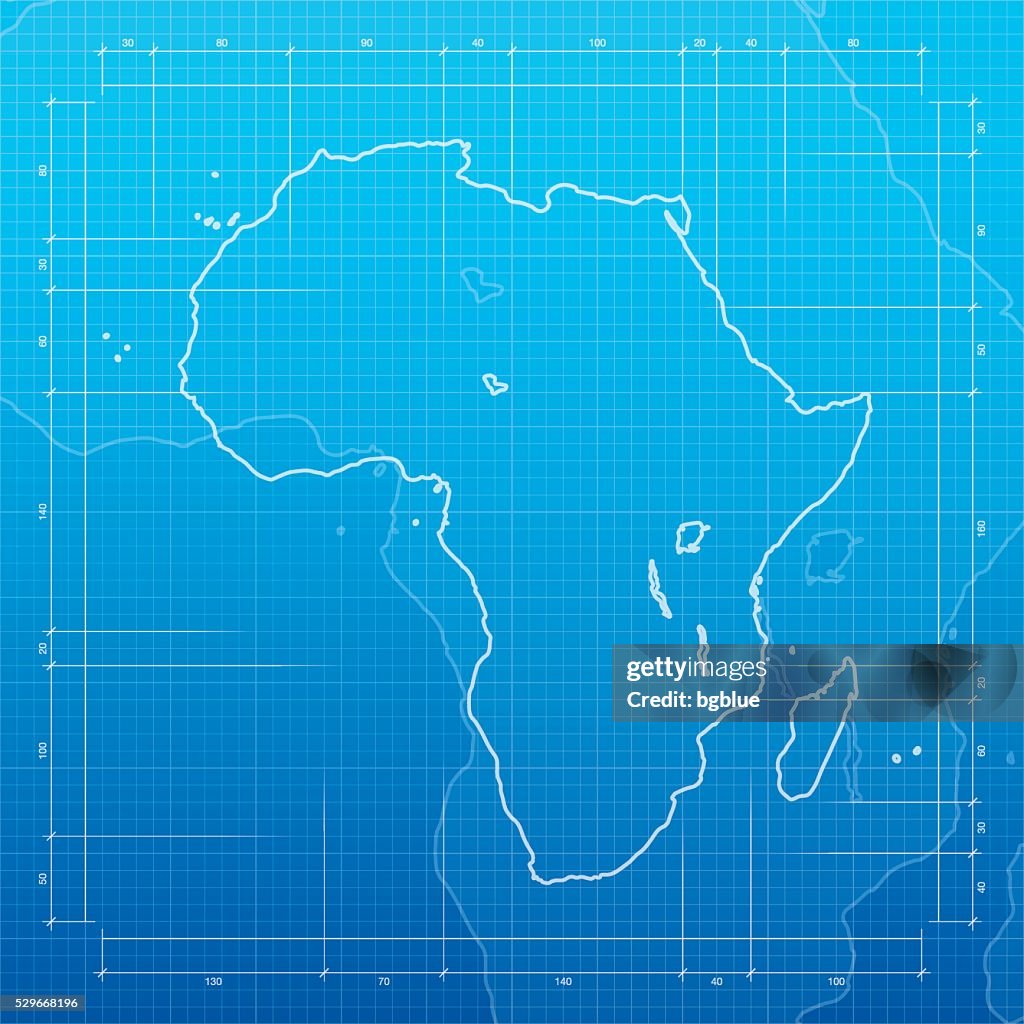 África mapa sobre un fondo de diagrama