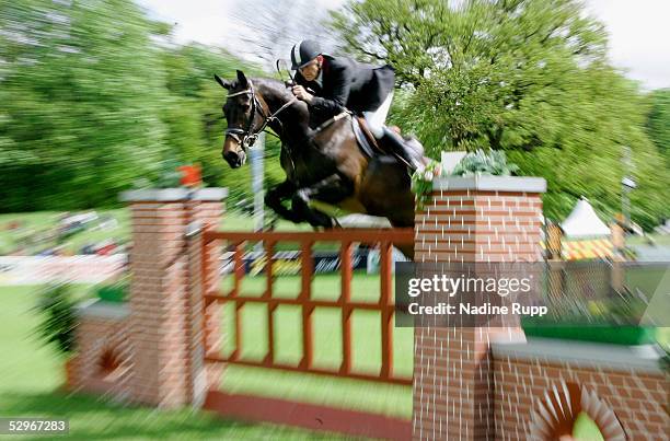 General view of action during the Sprehe Feinkost Preis of the German Jumping and Dressage Grand Prix at the Derby Park Hamburg Klein Flottbek on May...