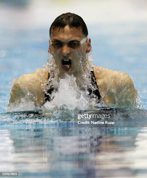 Rene Kolonko competes in the 100m breathstroke during the Swimming German Championshipson May 23, 2005 in Berlin, Germany.