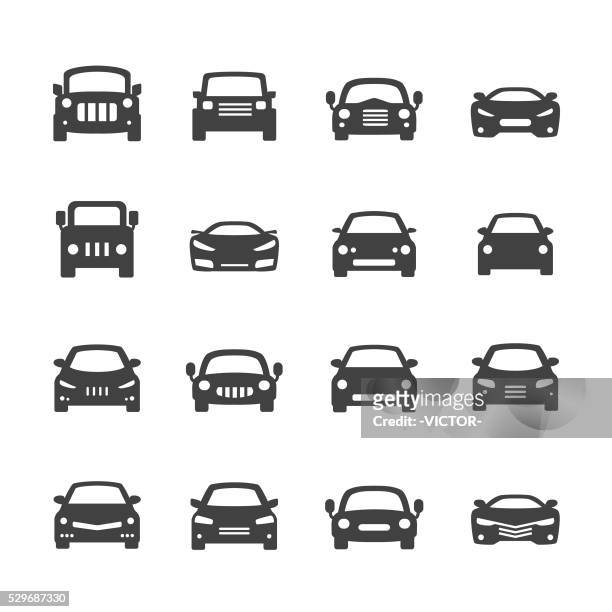 stockillustraties, clipart, cartoons en iconen met car icons - acme series - landvoertuig
