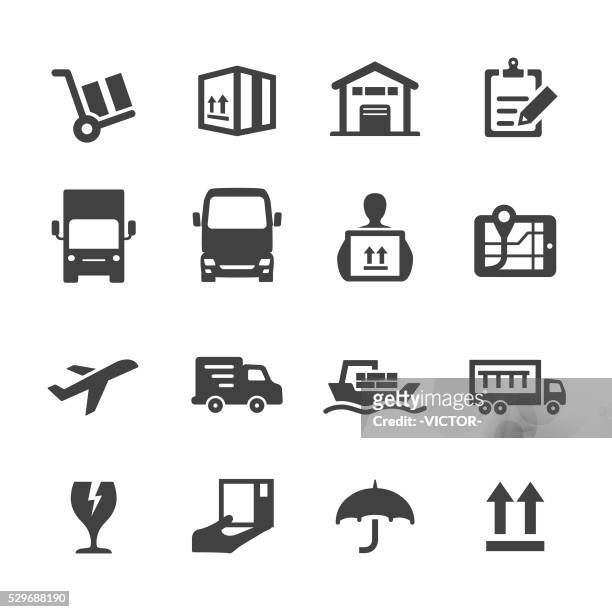 ilustraciones, imágenes clip art, dibujos animados e iconos de stock de de acme serie iconos de envío - shipping