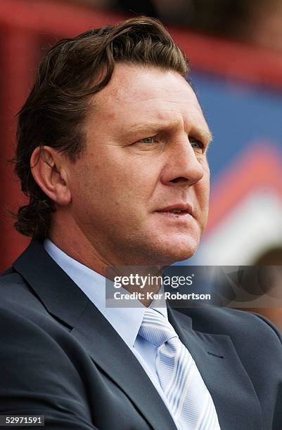 Portrait of Peter Jackson manager of Huddersfield Town during the Coca-Cola League One match between Brentford and Huddersfield Town at Griffin Park...