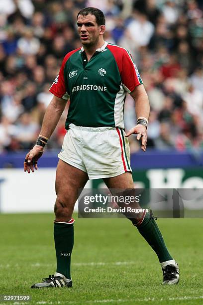 Martin Johnson the Leicester Captain pictured during the Heineken Cup Semi Final between Leicester Tigers and Toulouse at The Walkers Stadium on...