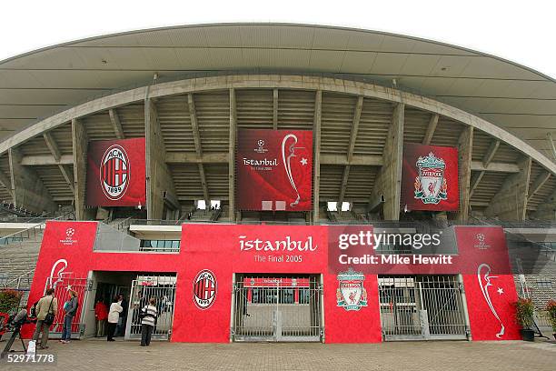 The Ataturk Olympic stadium is seen ahead of the European Champions League final against Liverpool on May 24, 2005 in Istanbul, Turkey. The European...