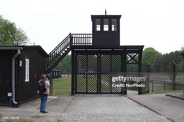 Eople attend the 71st anniversary of the liberation of the Nazi German concentration camp, KL Stutthof in Sztutowo. The day commemorates the Soviet...