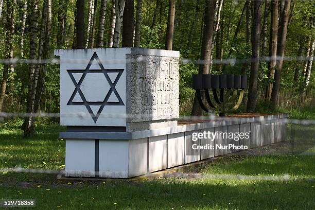 Eople attend the 71st anniversary of the liberation of the Nazi German concentration camp, KL Stutthof in Sztutowo. The day commemorates the Soviet...