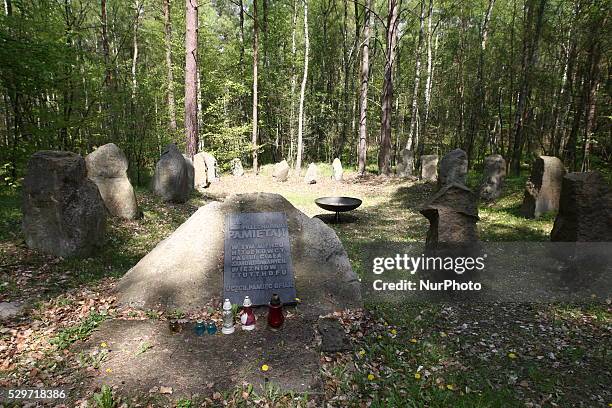 Eople attend the 71st anniversary of the liberation of the Nazi German concentration camp, KL Stutthof in Sztutowo. The day commemorates the Soviet...