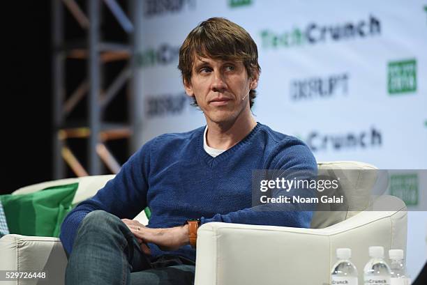 Co-founder and Executive Chairman of Foursquare Dennis Crowley speaks onstage during TechCrunch Disrupt NY 2016 at Brooklyn Cruise Terminal on May 9,...